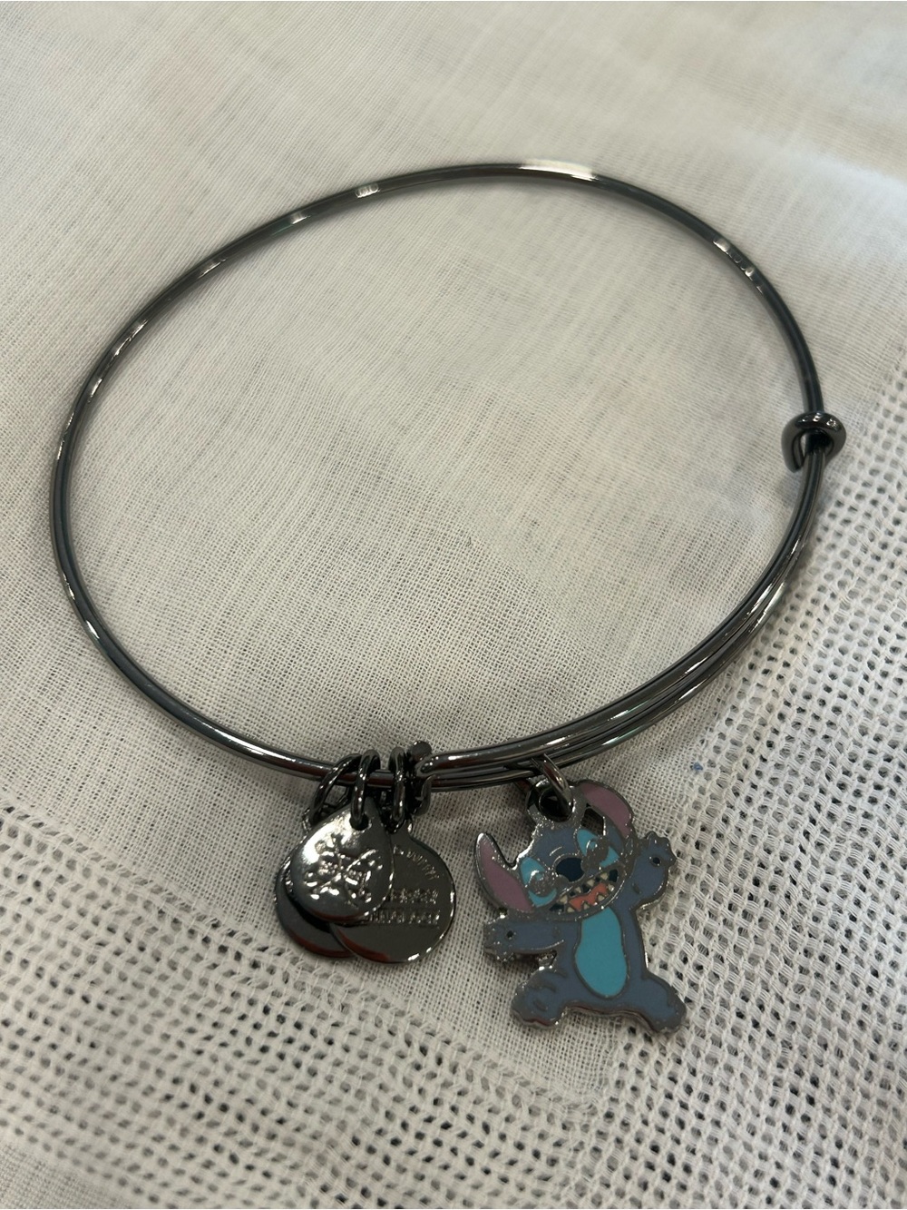 Alex and Ani & Disney Parks “Stitch” Bangle in Blackish Silver color way